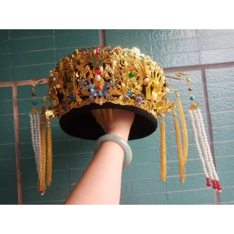 

Голова с флагом Королевы Императрицы + детский прозрачный головной убор Запретный город, туристическая фотография Хан Павильон, настройка