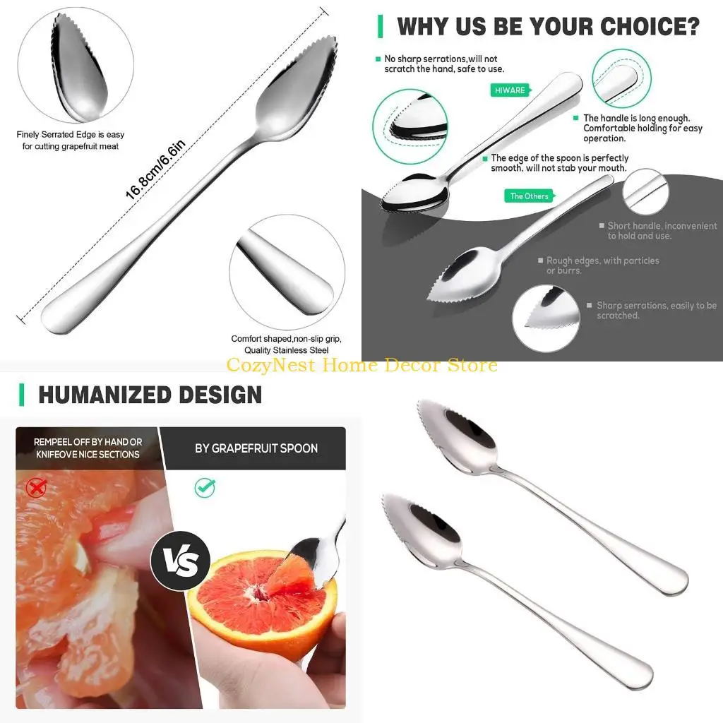 92MF Baby Supplement Fruit Spoons with Serrated Baby Scraping Fruit Mud Spoons