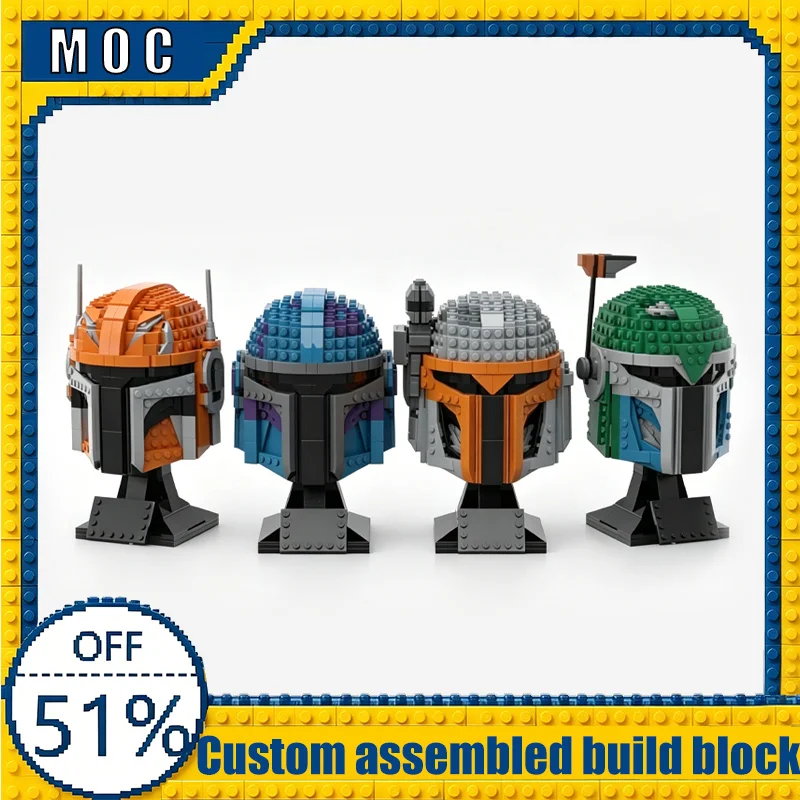 

2588 PCS Mini Pack (4 Helmets Compatible with set 75267) War Series Collection MOC Model Building Blocks Assembly Toy Birthday