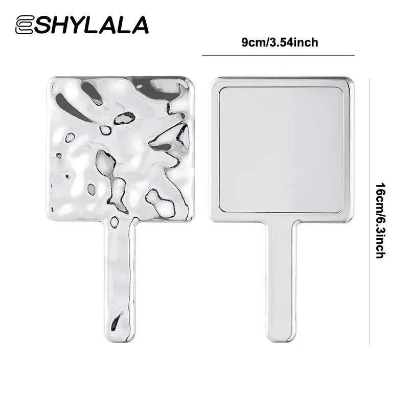 Square Handheld Makeup Mirror Liquid Shape Vanity Mirror With Handle Hand Mirror Spa Salon Compact Mirrors For Eyelash Extension