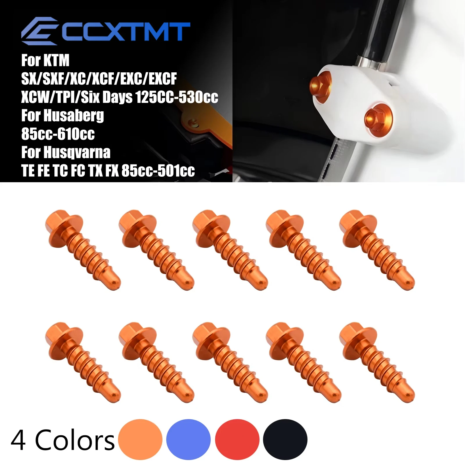 10Pcs CNC Body Screws Fairing Tapping Screw Bolts Kit For KTM SX XCF EXC EXCF SXF XC XCW TPI Six Days 125CC-530cc 2004-2022 2021