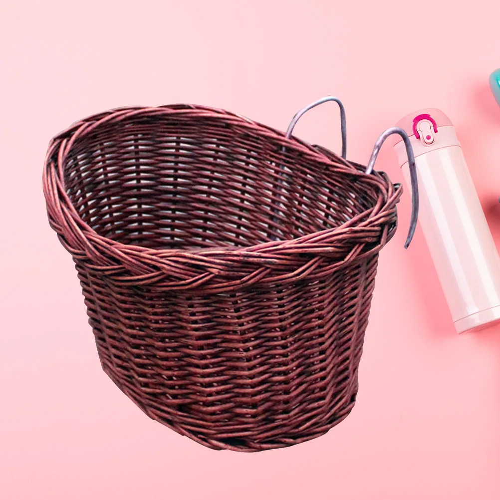 

Bike Basket Front Wicker H Bicycle Willow Storage Durable Quality Easy Attach Sturdy Ride Outdoor Cycling Decor