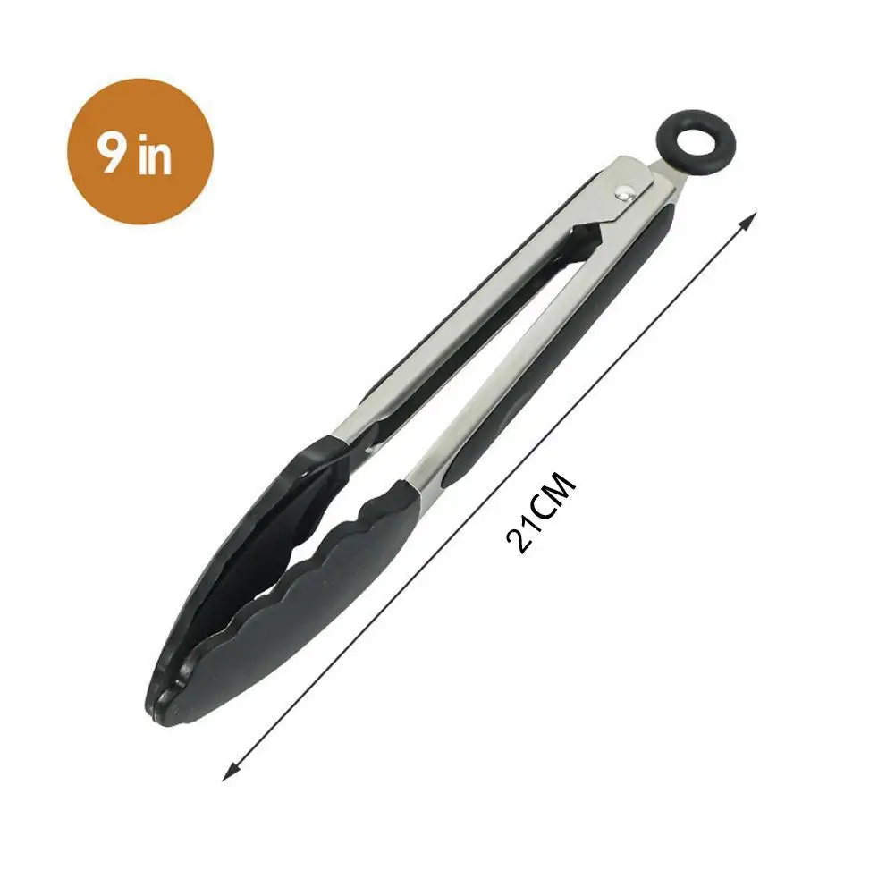 Stainless Steel Locking Cooking Tongs with Silicone Tips Non-Slip Food Tongs For Kitchen Cooking BBQ High Heat Resistant