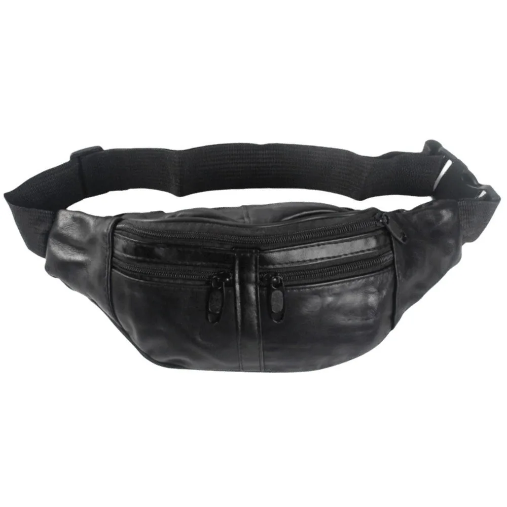 

Large Capacity Men's Waist Bag Leather Adjustable Casual Fanny Bag Multifunctional Quick Release Travel Chest Bag Fitness