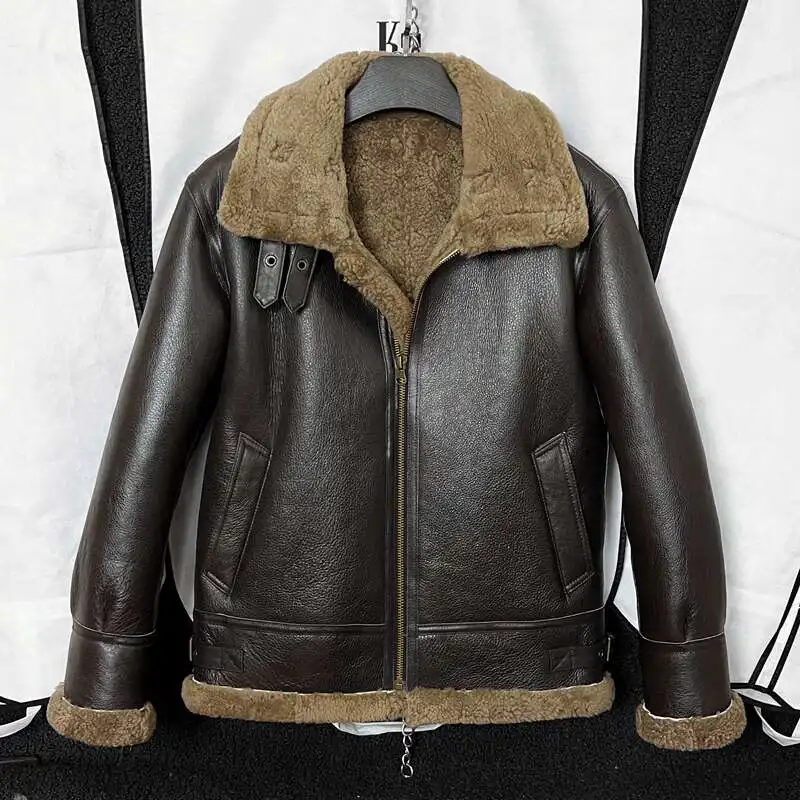 

Plus 8XL 100% natural genuine male fur jacket.Men winter warm thick wool coat.quality B3 shearling cloth.Plus size Peles