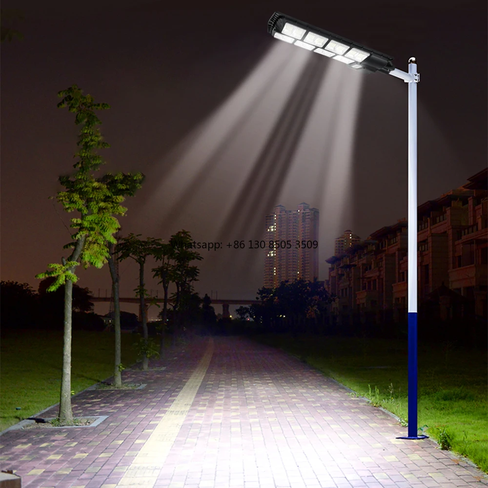 Smart Radar Sensing 6500K ABS Lamp Body Material IP65 Waterproof 500w 800w 1000w Energy Saving Led Solar Street Light