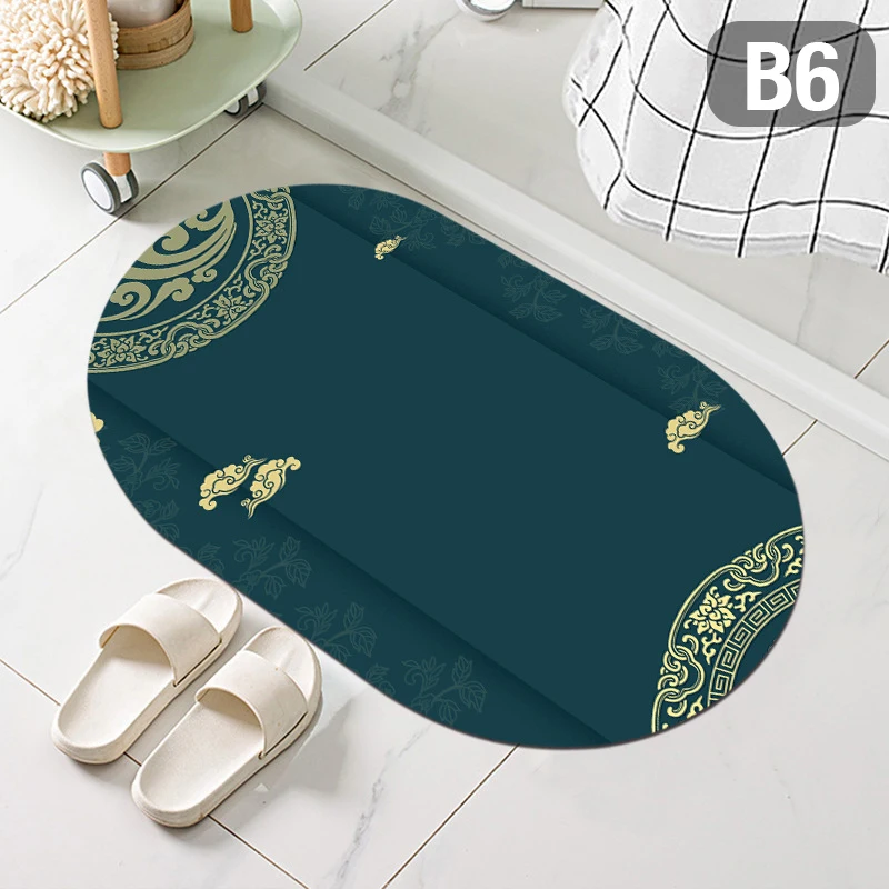 Chinese Style Floor Mats Water Absorbent Diatom Mud Bathroom Anti-slip Mat Entrance Floor Mats Balcony Carpet Hallway Porch Rug