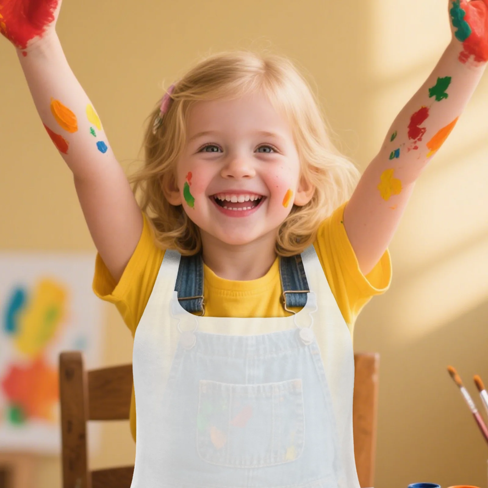 

10Pcs Childrens Nonwoven Aprons Waterproof White Crafting Baking Painting DIY Multifunction Durable Apron