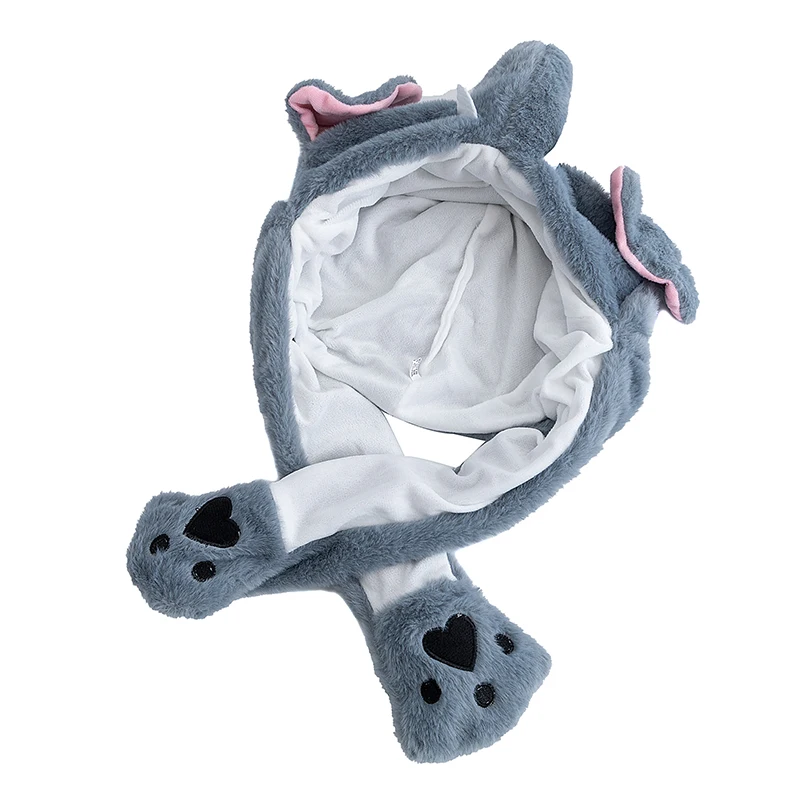 Лидер продаж, забавная шапка с ушками, животное, слон, пара, милая шапка с подвижными ушками, мужская и женская шапка с кроличьими ушками, плюшевая зимняя милая шапка ﻿