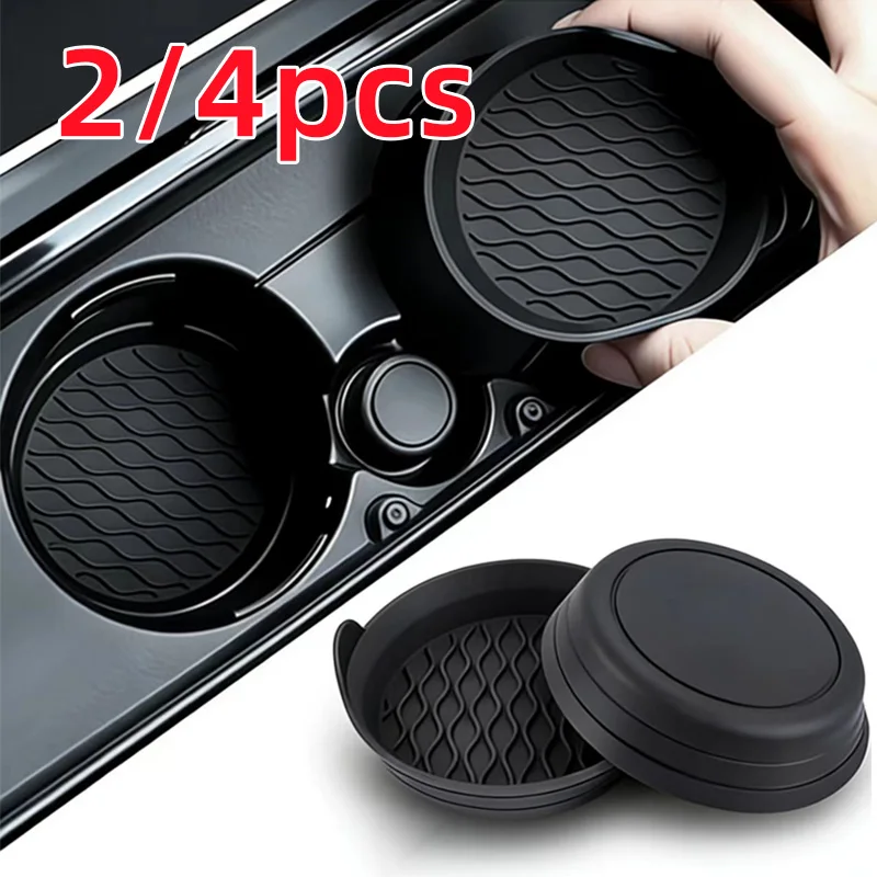 Anti-Slip Coaster for Car Stable Food Grade Silicone Gel Drink Holder Pad Universal Auto Cup Holder Coaster Silent Cup Pad