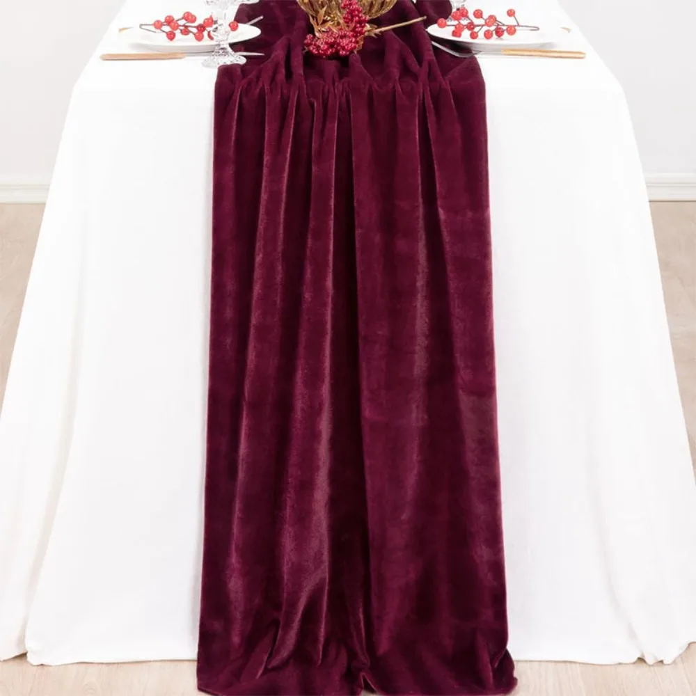 Table Decoration European Style Velvet Table Runner Extended Non-slip Wedding Table Cloth Rectangular Table Linen Hotel