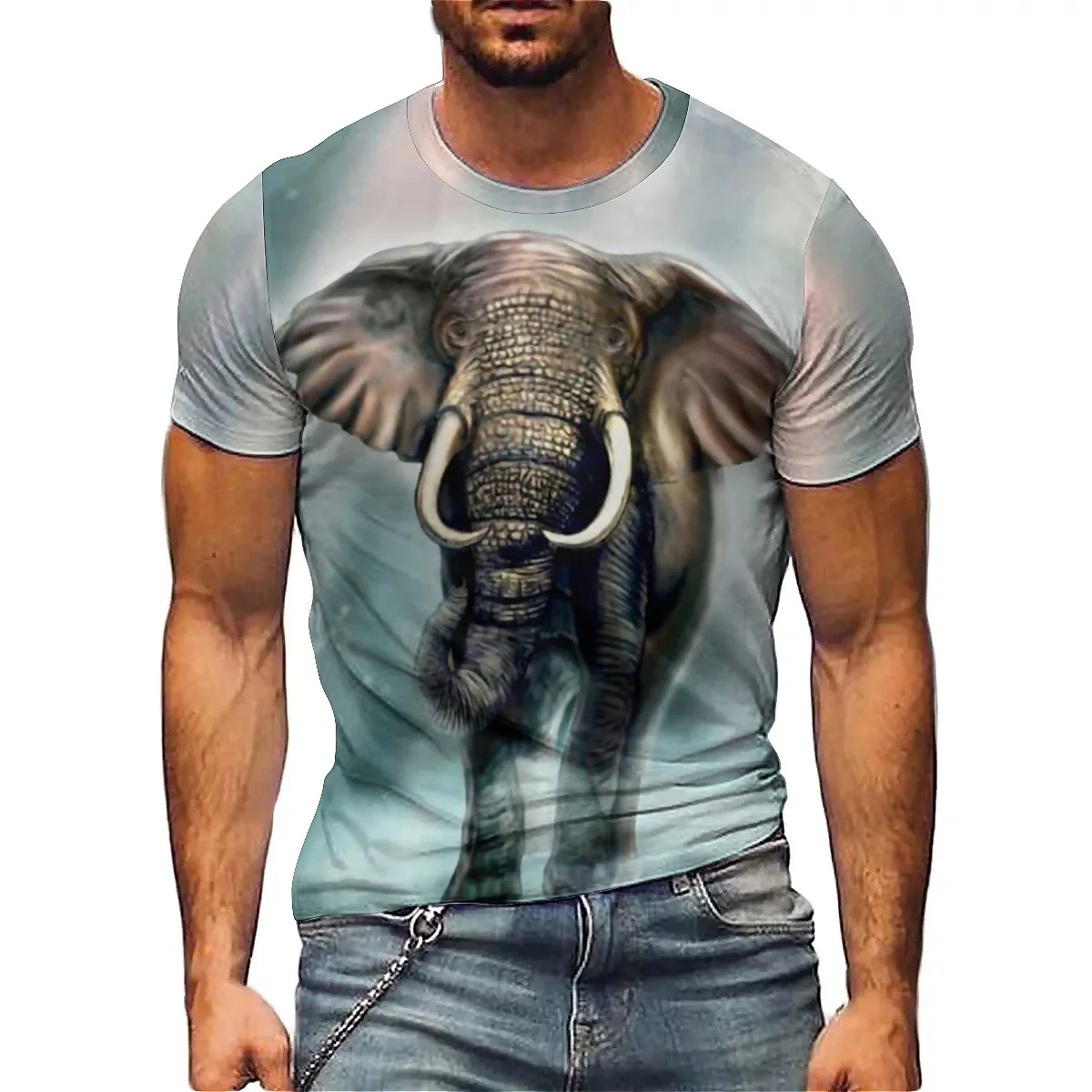 

Designer's New Loungewear & Outdoor Men's 3D Printed Short-Sleeve T-Shirt - Silky Holiday Gift Top