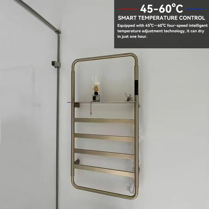 Multi-Functional Heated Electric Towel Rack for Hotels-Modern Design Wall-Mounted Aesthetic & Practical 4 Bars