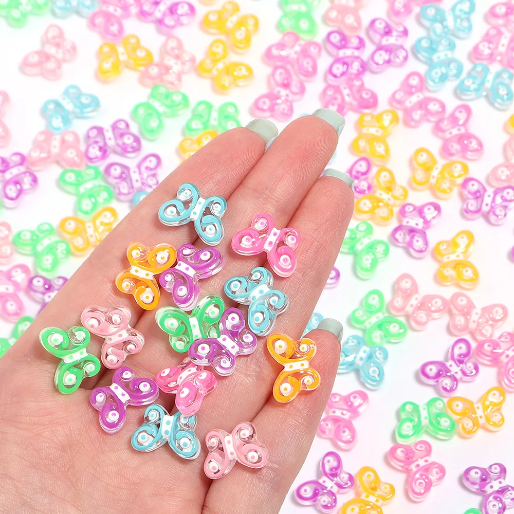 

10*15mm 25pcs Oil Drop Painting Acrylic Butterfly Shape Jewelry Beads Ornament Accessories Material Bracelet Beading Material
