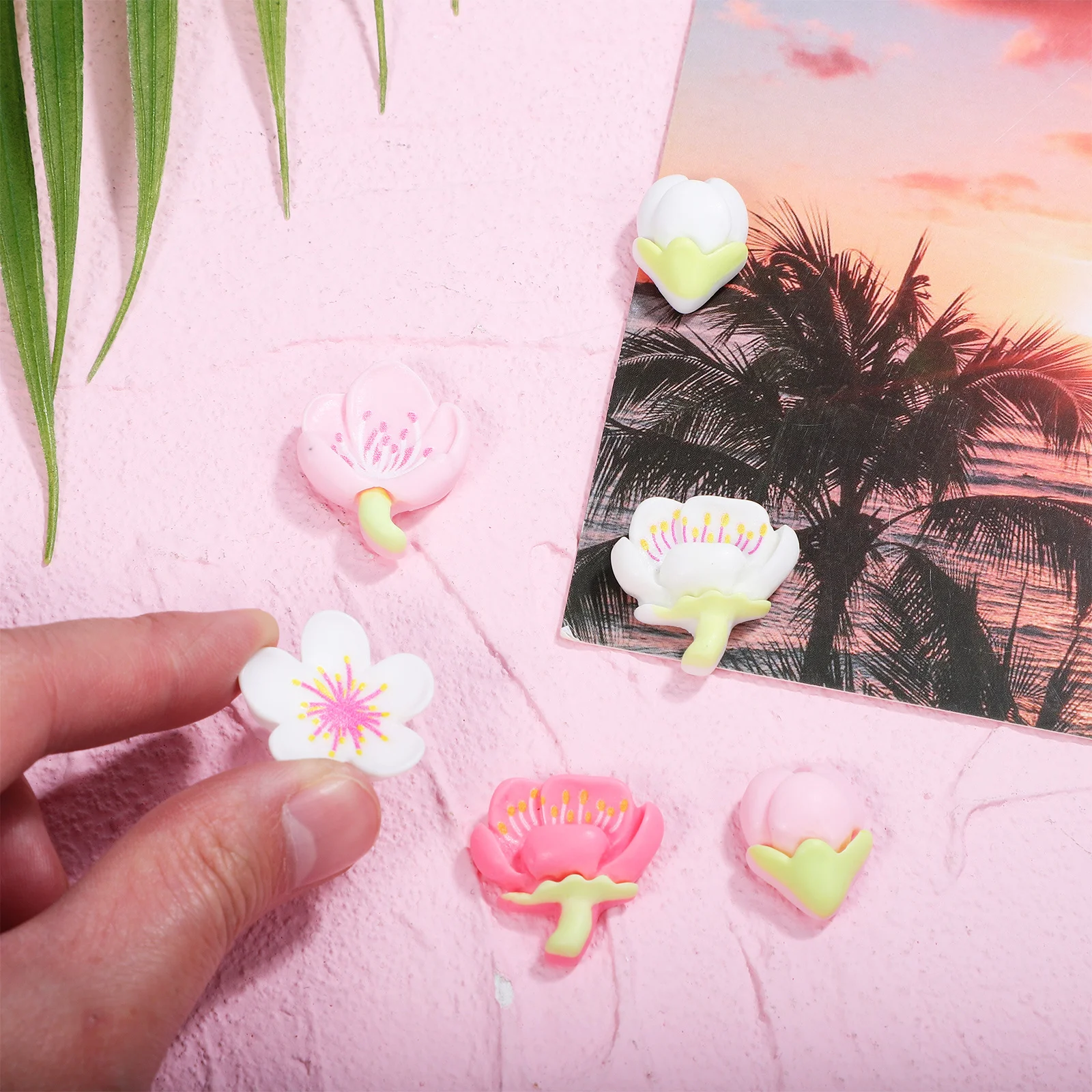 

12Pcs Peach Blossom Flower Refrigerator Magnets Colorful Cute Kitchen Magnets for Fridge Office Classroom Decoration