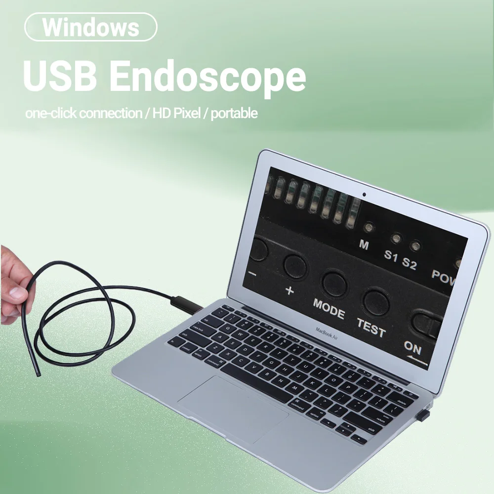 

GUANMOU Endoscope Camera USB Borescope Inspection Snake Camera IP67 Waterproof with 6 LED Lights Compatible with PC