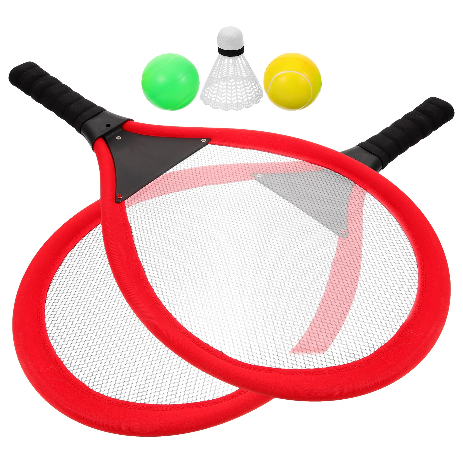 Outdoor Sports Tennis Racket Plastic Toy (red Two Pack) Rackets Badminton Single Training Tool Balls