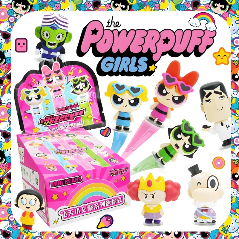 Blossom Bubbles Buttercup Mini figura The Powerpuff Girls Blind Bag Box adorno de escritorio kawaii recoger regalo juguete ins popular