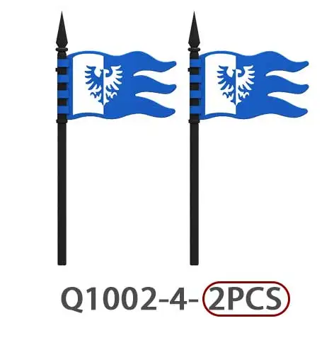 MOC Mittelalterliche Burg Ritter Flagge Bausteine Grüner Drache Soldaten Zubehör Löwe Adler Armee Bausteine Spielzeug Kinder Geschenk