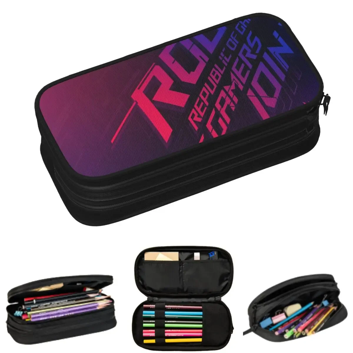 

Join The Republic Of Gamers ROG Asus Pencil Cases for Student School Pen Box Pencil Bag Large Capacity Pencil Pouch Storage