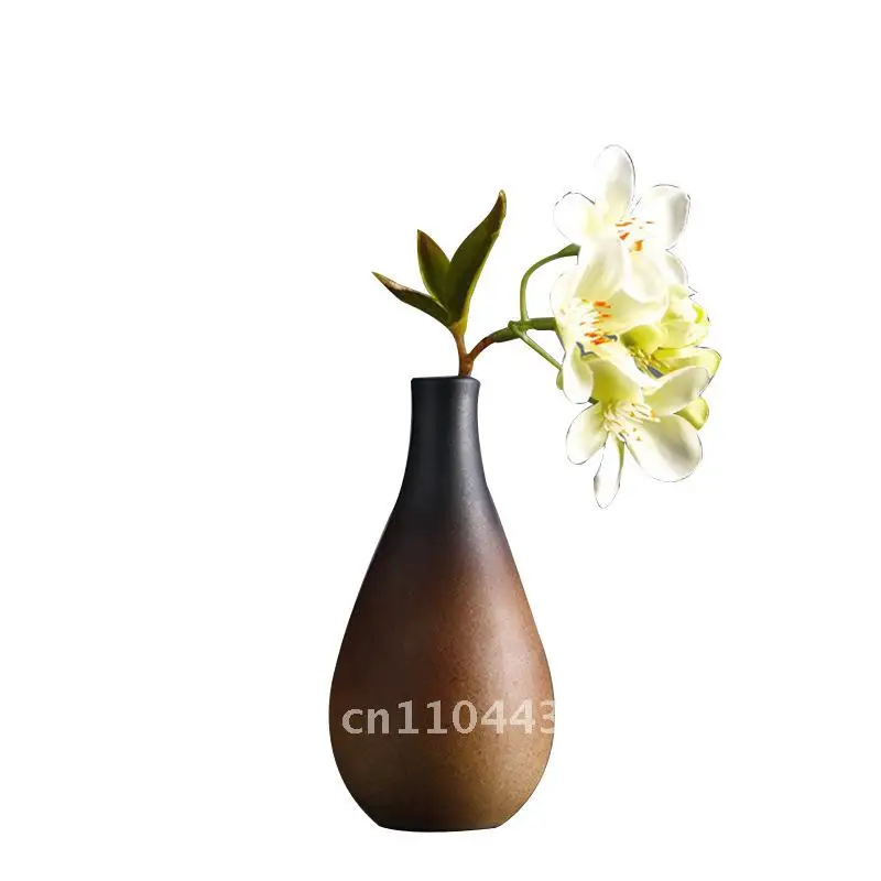 

Vintage Stoneware Flower Vase Hydroponic Plant Kiln Dried Flower Holder Rustic Glazed Pottery Small Jewelry Ornament