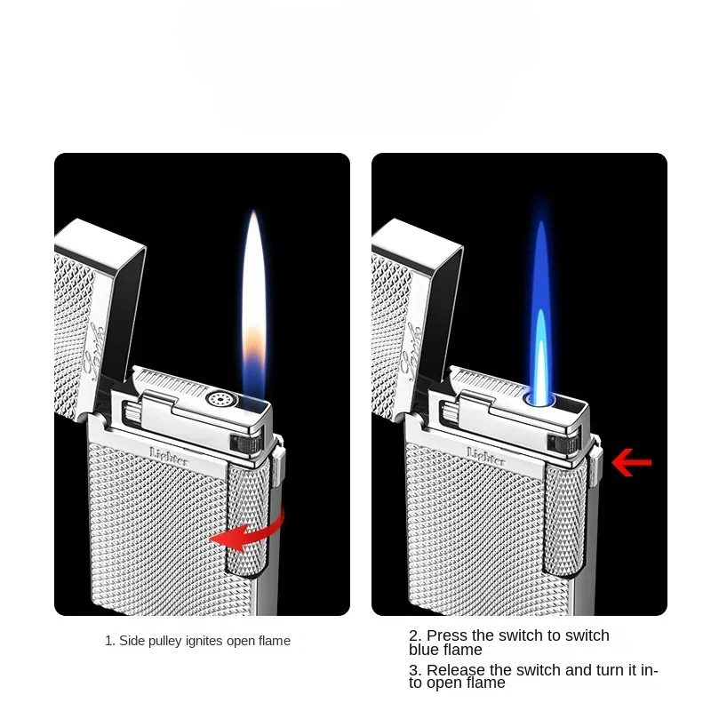 Cigarette Lighter Metal Windproof Torch Gas Lighter Flint Unusual Lighters Smoking Accessory Butane Gadgets for Men Gift Lighter