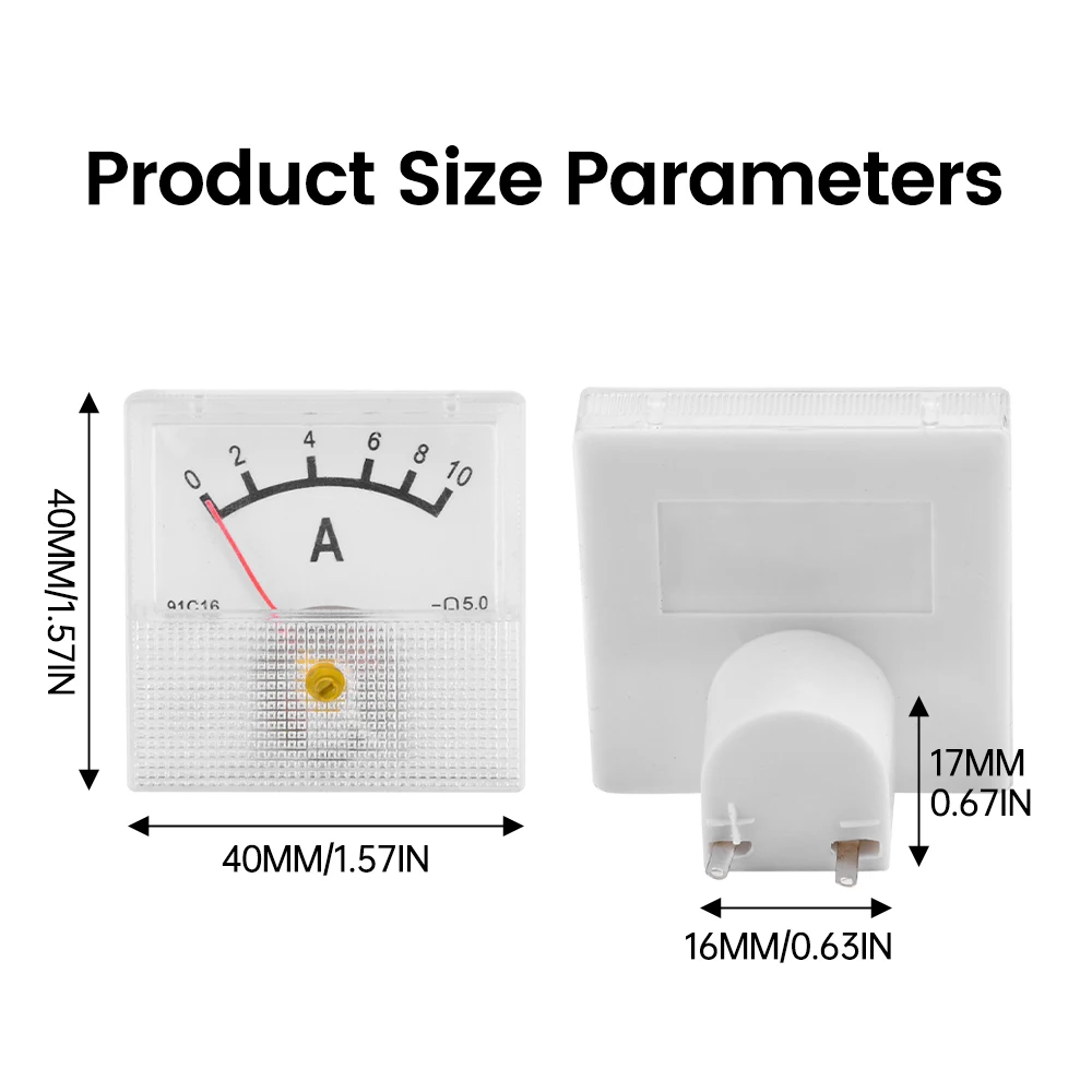 91C16 Ampèremeter DC Analoog 10A 20A 30A 50A Paneel Mechanische Wijzer Type Amper Meter Stroommeter Stroom meetinstrument