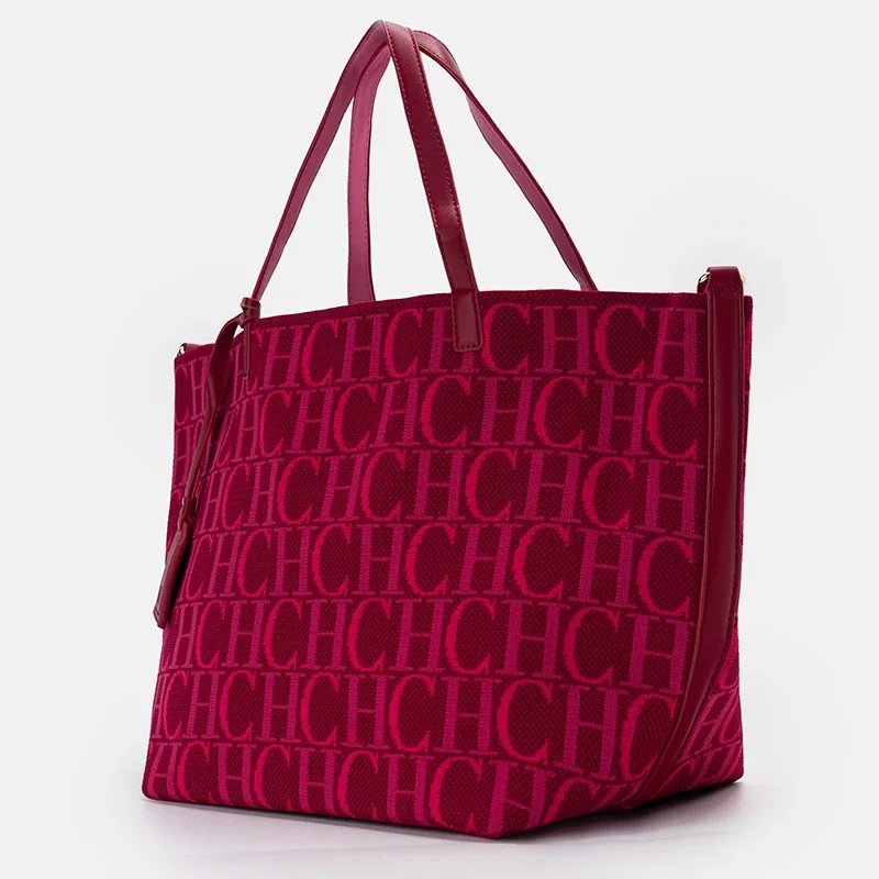 CH Fashion Simple Women's Commuter Travel Bag Classic Retro Large Capacity Pure Color Bucket Bag Trend Letter New Ladies Handbag