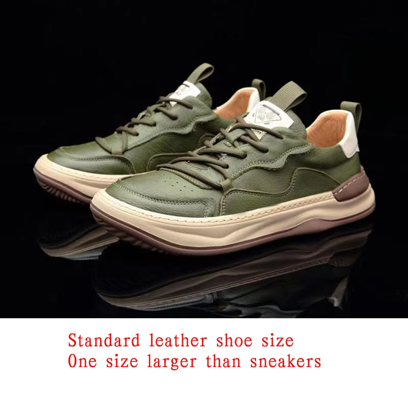 Genuine Cow Leather Men Sneakers Male 2023 New Man Comfortable Hollowed Breathable Casual Sports Shoes Men\'s Chaussure Homme