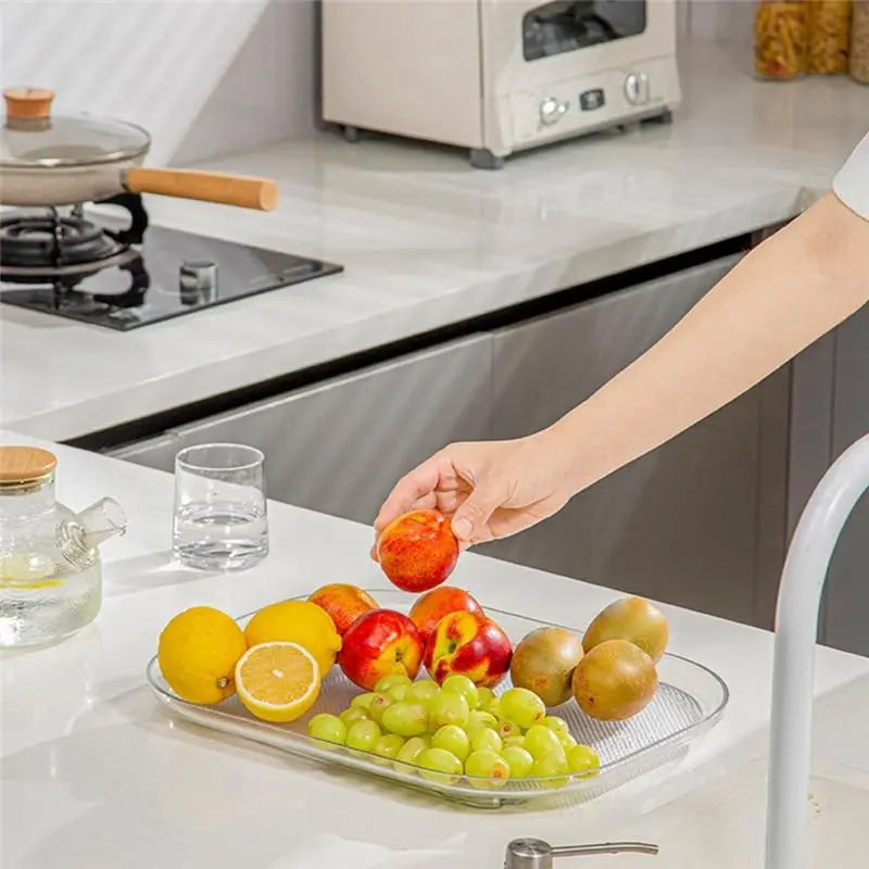 DT39 1 PCS Condiment Storage Rack, Household Rotating Storage Rack Transparent Square Fridge Turntable