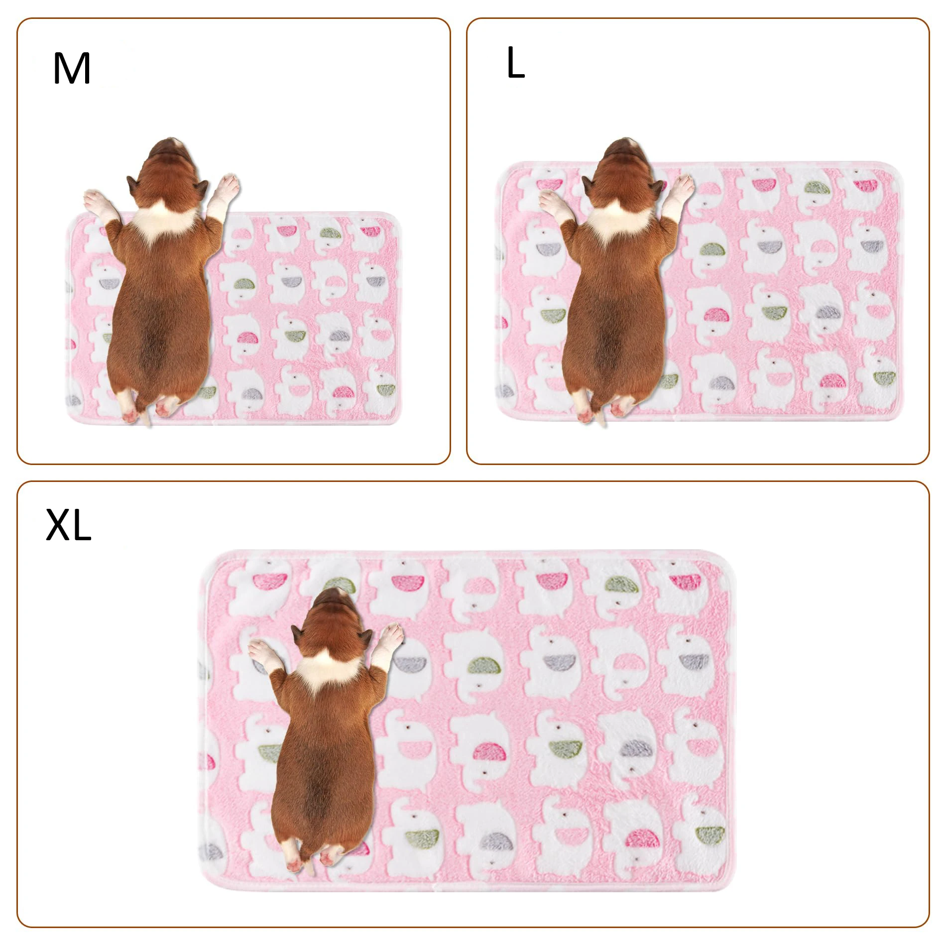 Weiche Haustier-Fleecedecke, Niedlicher Elefant, Warme Plüsch-Bettmatte für Kleine und Große Hunde und Katzen, Maschinenwaschbare Haustier-Schlafdecke – Detail 2