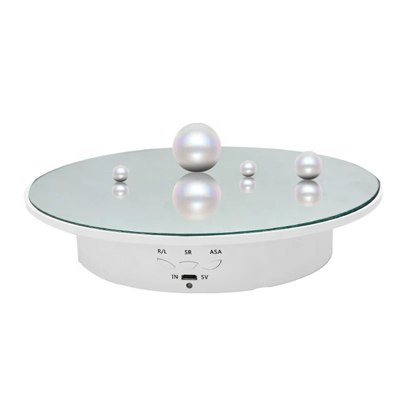 

20Cm mirror glass top rotating display stand turntable display stand for crystal watch jewelry camera