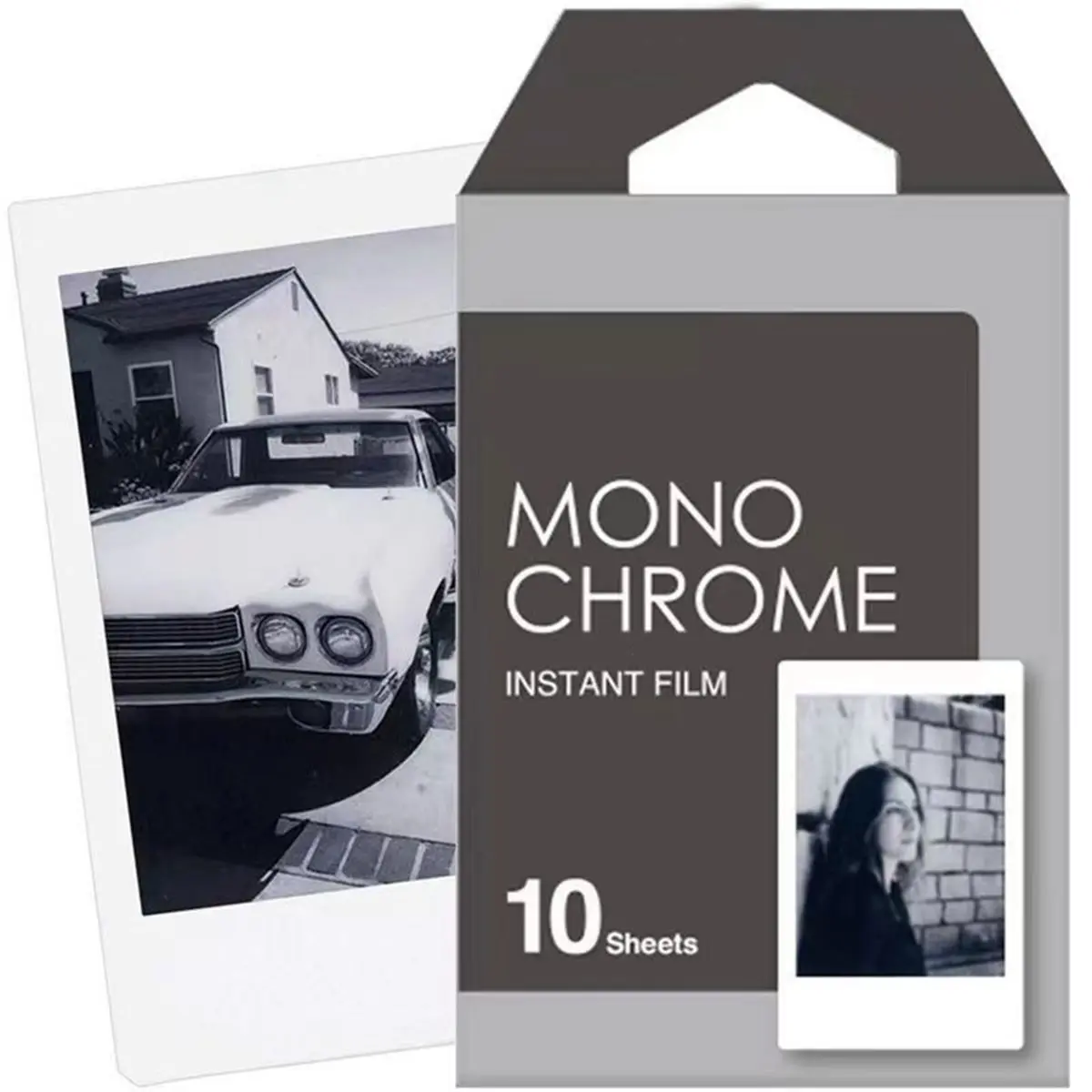 ~CLEARANCE A For Mini Monochrome Instant Film:10 Sheets of Black&White Photo Paper for Mini Cameras&Printers