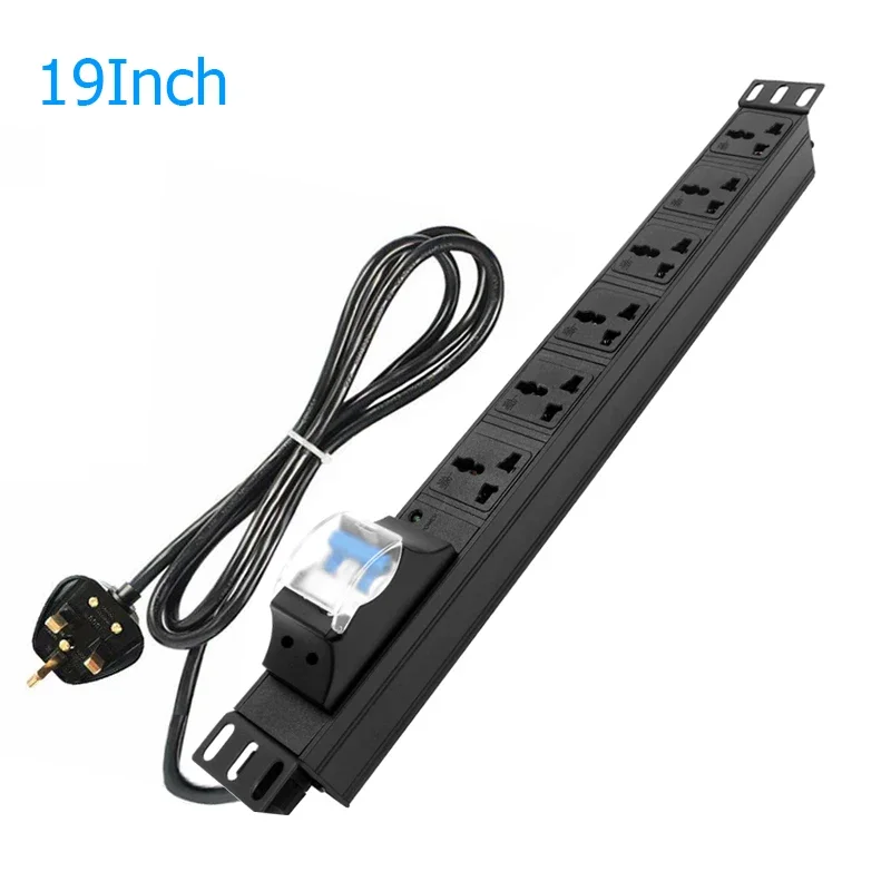 16A 19INCH PDU UK Standard socket Large pitch PDU Cabinet Industrial Network Cabinet Rack Universal Aluminum alloy Socket switch