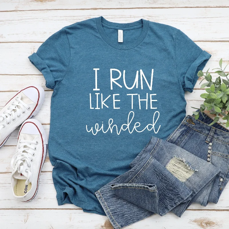 I Run Like The Winded Running T Shirt First Marathon Funny for Her WorkouT