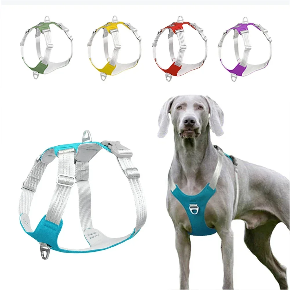 Pet Dog Harness Adjustable Reflective Dog Chest Strap Vest For Small Medium Large Dogs Outdoor Training Protective Dog Harness