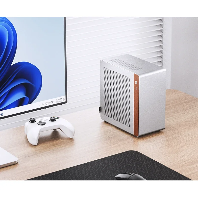JONSBO NV10 Chassis ITX MINI Supporto completamente in alluminio Alimentatore 1U FLEX Custodia per computer in piedi o sdraiata