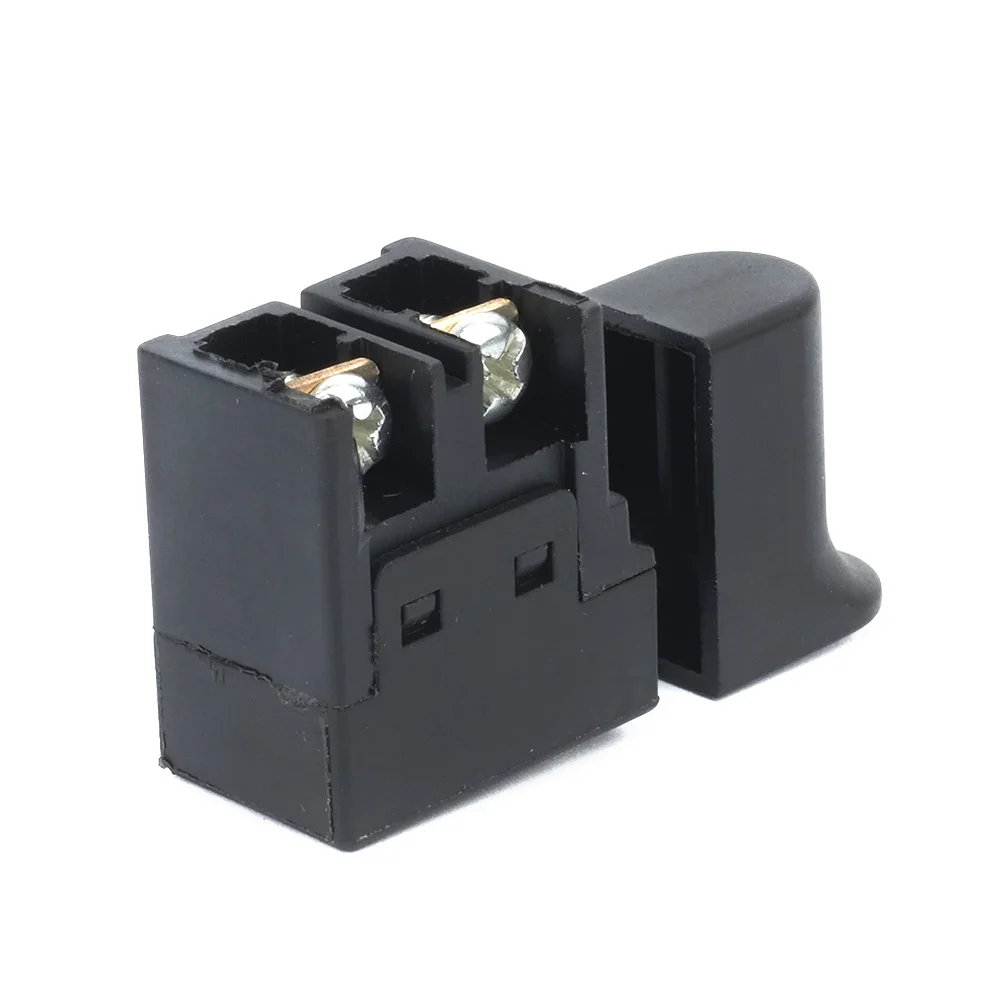 Nuevo práctico y útil botón de interruptor de taladro eléctrico tipo SPST gatillo de reposo automático perilla de Control negra bloqueo de corte