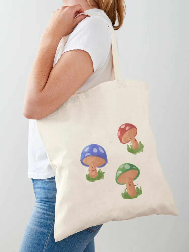 

happy mushrooms Tote Bag bag luxury women free delivery bags tote bags aesthetic shopping bag