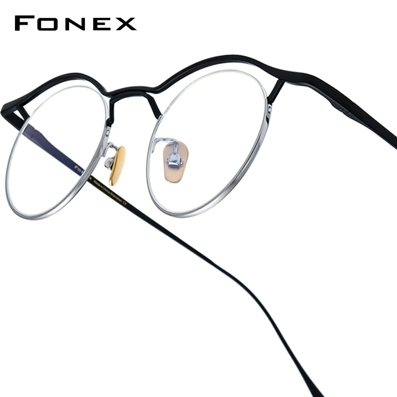 

FONEX Titanium Glasses Frame Women Brand Design Vintage Retro Round Eyeglasses High-Quality Japanese Ultralight Eyewear MF001