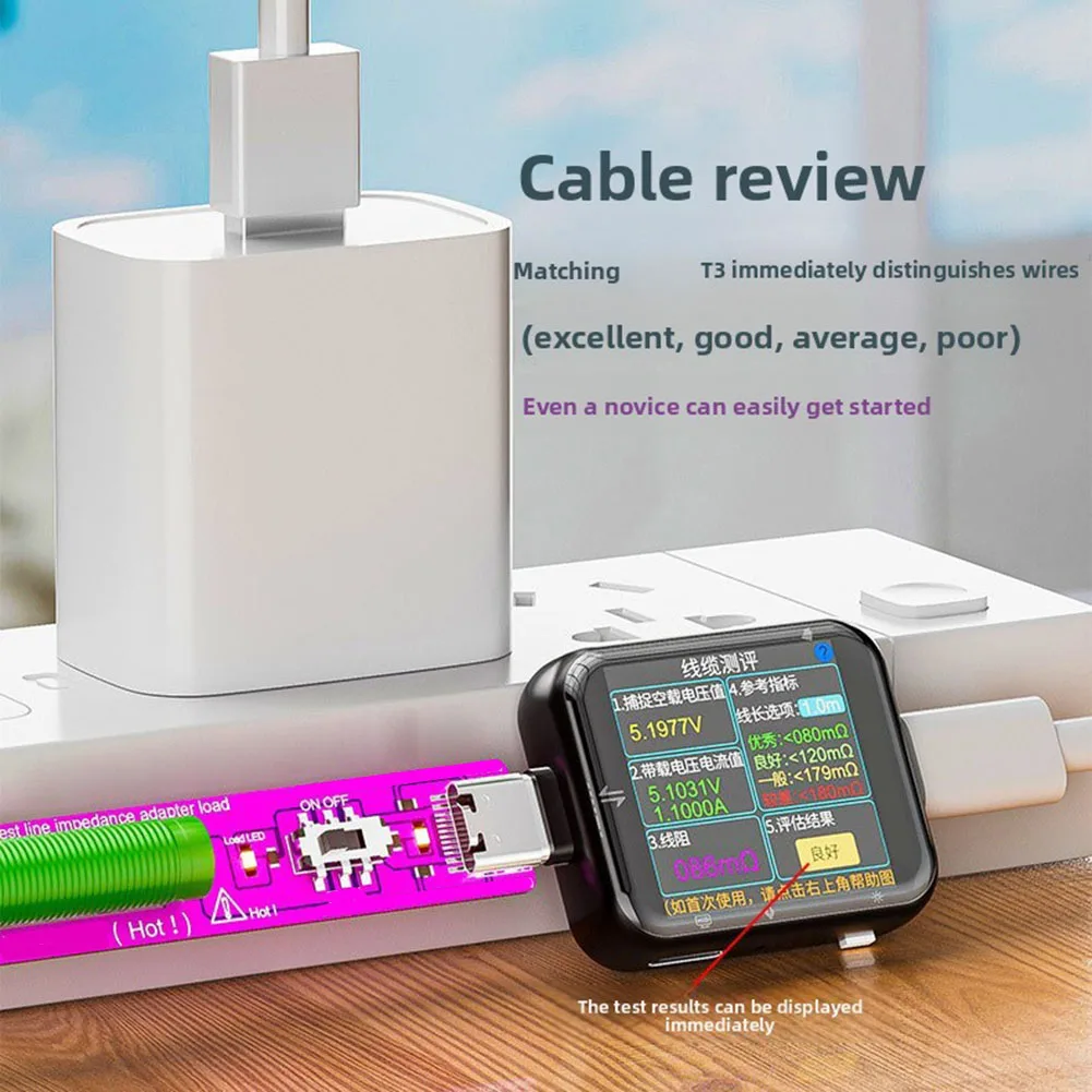 PD Resistive Load Tester With 10W 4.7Ω High-Precision Resistor For Charger And Cable Performance And Line Resistance Measurement