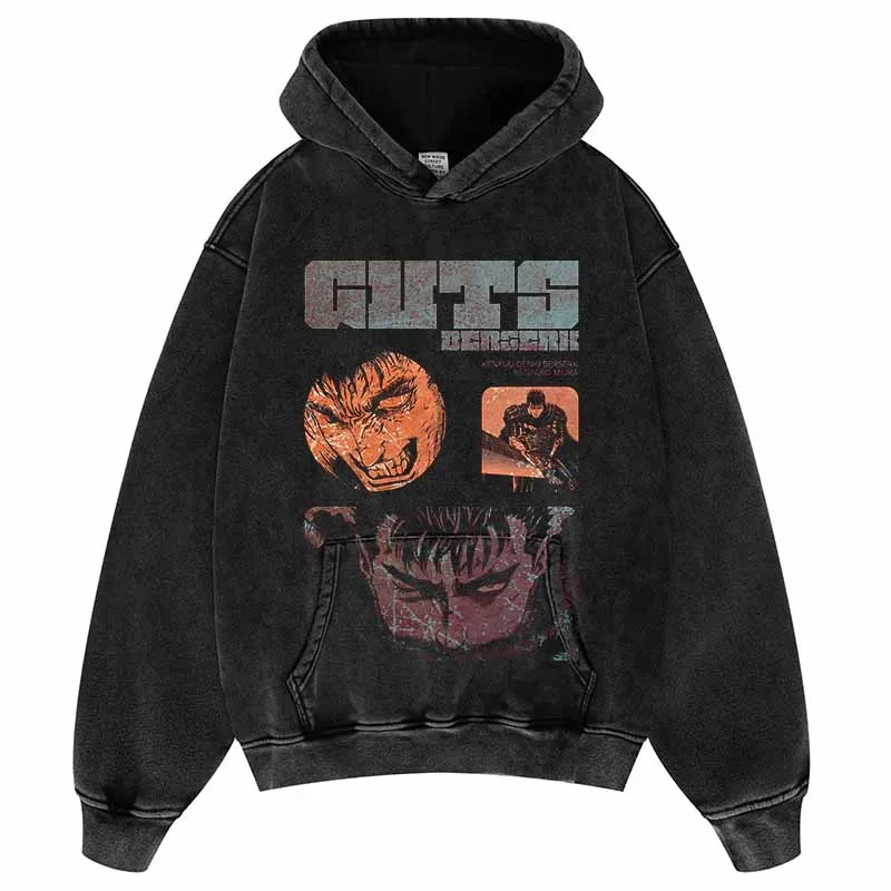 2024 Hip Hop Sweatshirt Vintage Hoodie Men Streetwear Guts Graphic Hoodie Harajuku Cotton Japanese Anime Hoodies Pullover JFCQ03