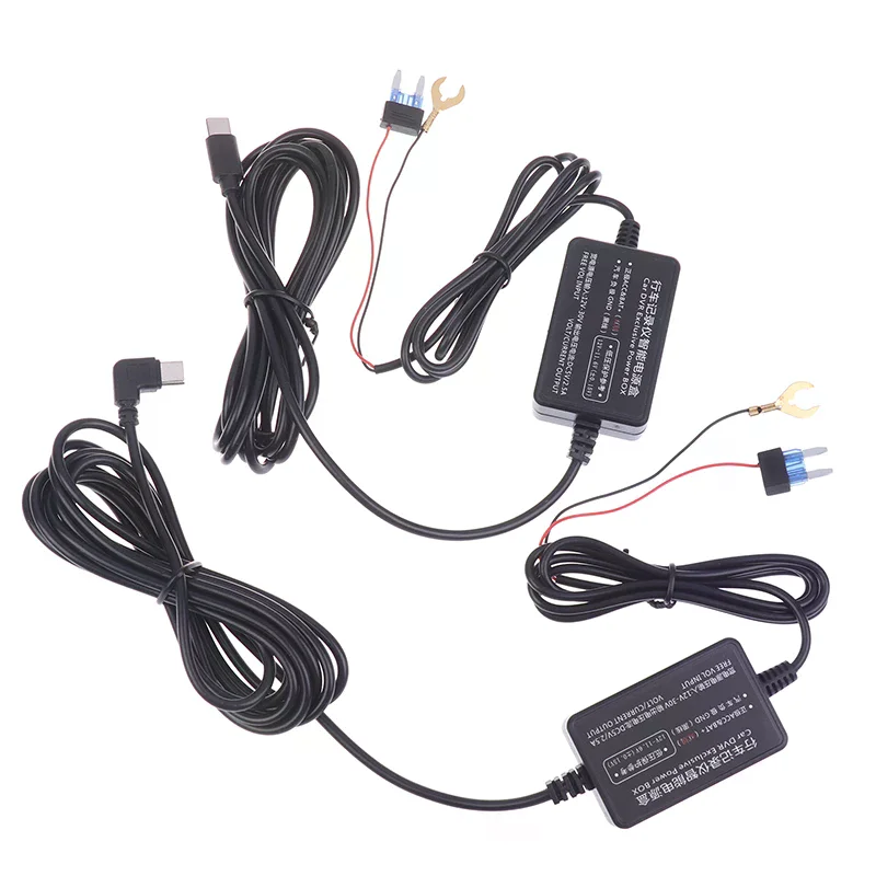 12-24V To 5V 2.5A Parking Monitoring Car DVR Dashcam Camera Hardwire Kit With Low Voltage Protection Type-C USB Port