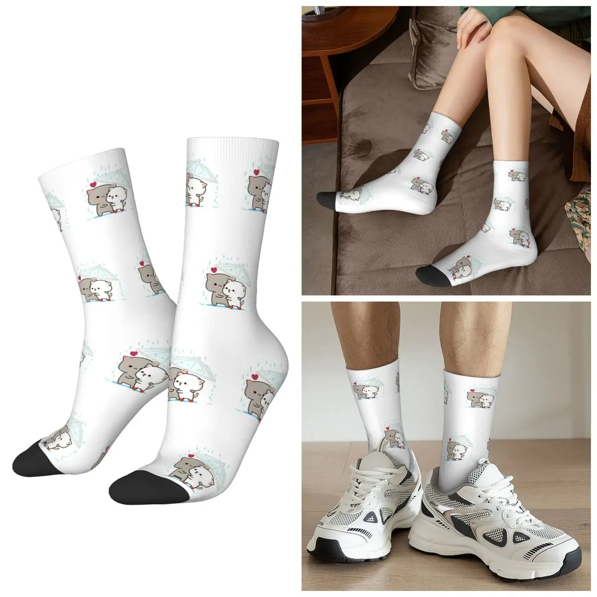 

Всесезонные носки для пар с пандой и медведем Брауни, спортивные носки в стиле Харадзюку, повседневные чулки для мужчин и женщин, рождественские подарки