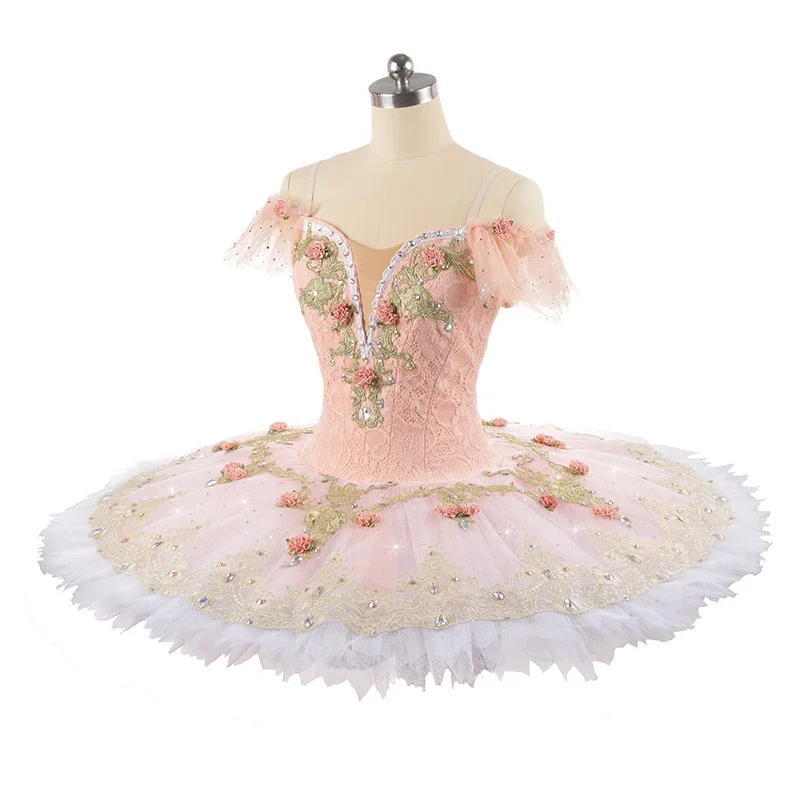 

Sleeping Beauty variation Professional Ballet Tutu pink peach YAGP the Nutcracker Classical pancake Ballet Platter Tutu JN0242