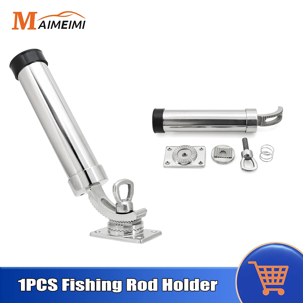 

Stainless Steel Boat Fishing Rod Holder Deck Mount 360Degree Rotation Adjustable Yacht Rod Pod Boat Accessories Marine Hardware