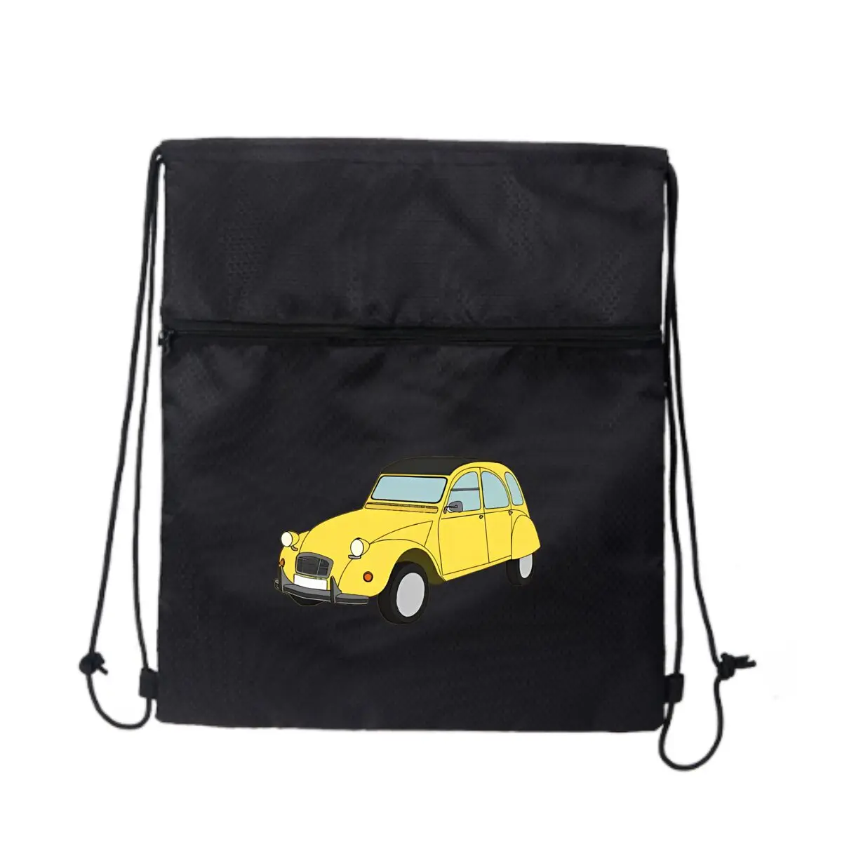 

Желтый мультяшный автомобильный графический спортивный рюкзак для фитнеса на молнии для мужчин и женщин, спортивная сумка на открытом воздухе