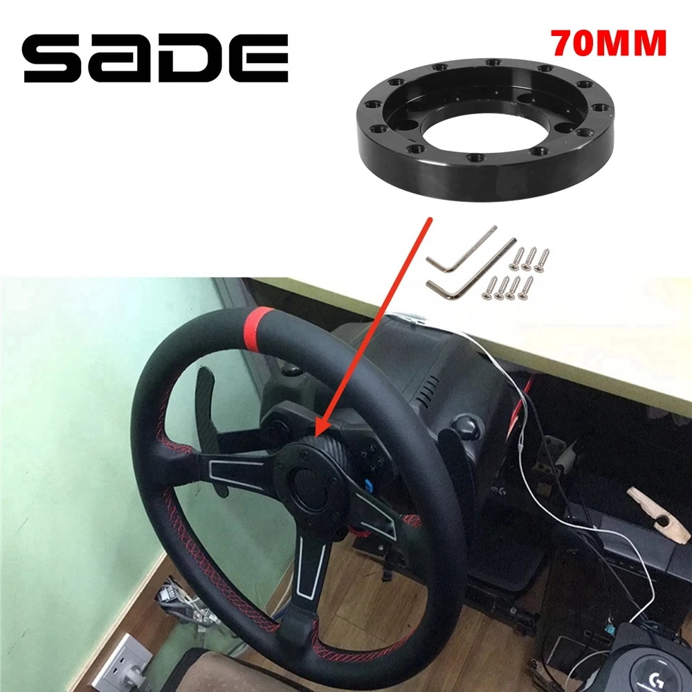 Placa adaptadora de volante de carreras, juego de modificación de cubo de volante de aluminio de 24 agujeros, 70mm PCD para Logitech G25 G27