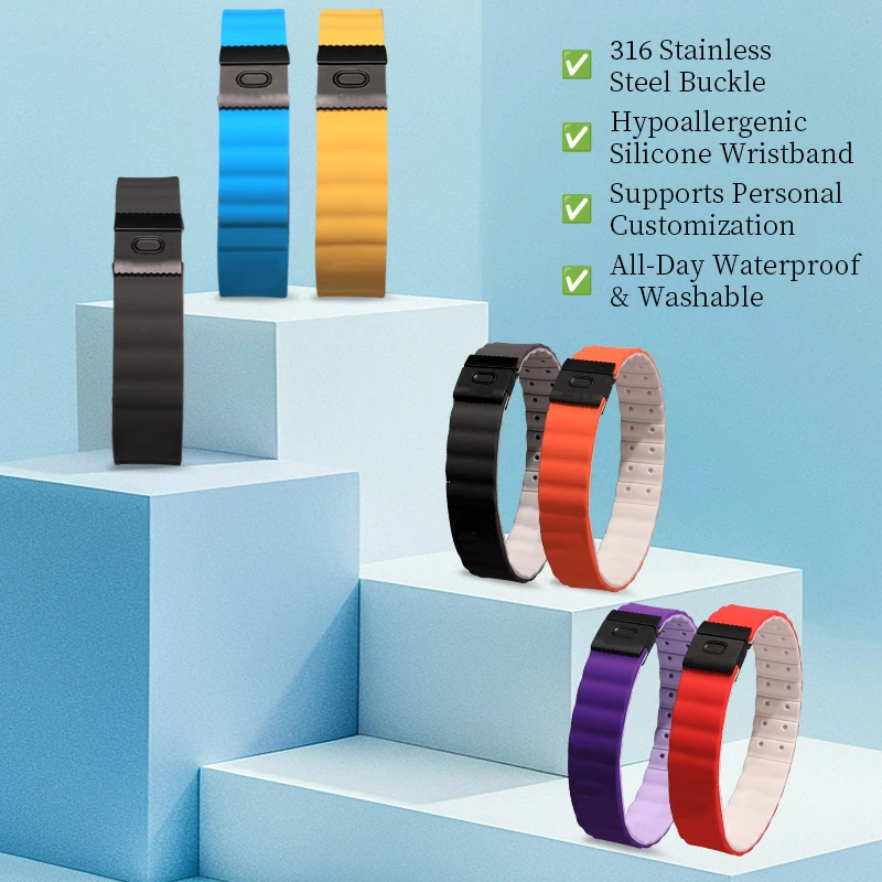 

Спортивный энергетический браслет третьего поколения с магнитной фиксацией, силиконовый, с отрицательными ионами и технологией 3-чиповой технологии, оптом