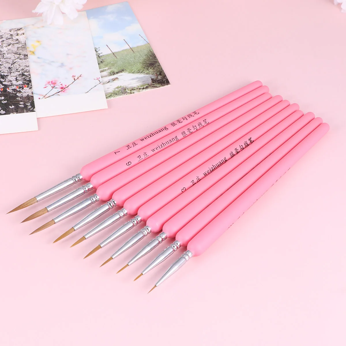 

10pcs Detail Paint Brush Set Fine Detailing Miniature Brushes for Acrylic Watercolor Oil Painting Durable Travel Friendly